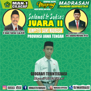 Nazril Al Ghifari sebagai Juara II Geografi Terintegrasi KSM Tingkat  Provinsi Jawa Tengah